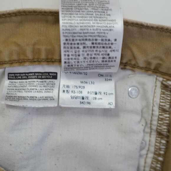 Levi's 514 Staight Fit Tan Denim Mid Rise Jeans 36/31 Tagged 36/32 - Picture 7 of 9